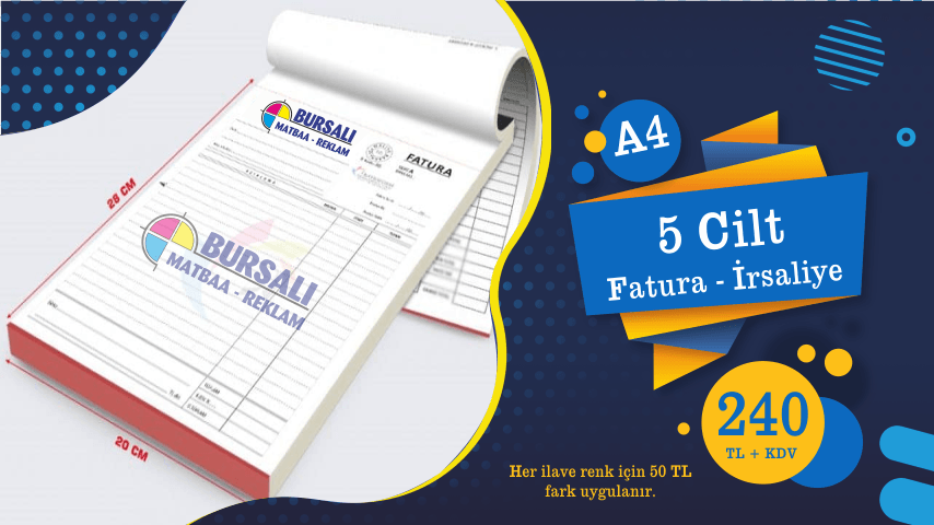 a4 fatura fiyatları 5 cilt