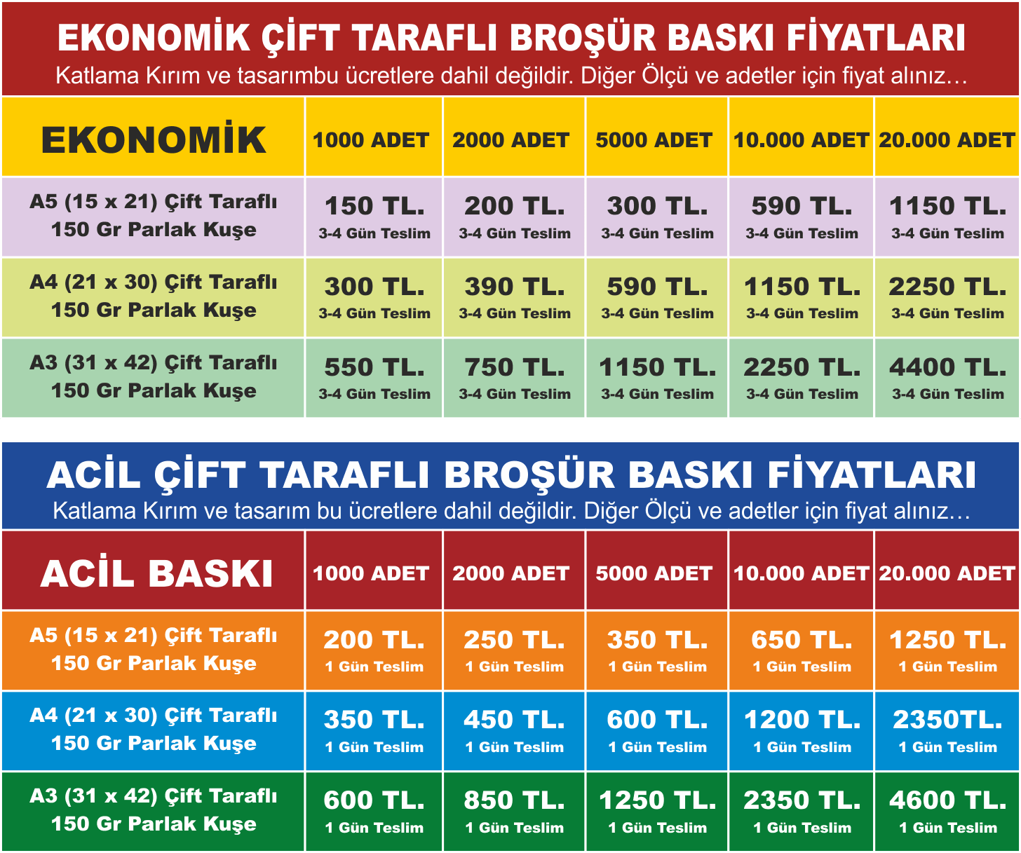 broşür baskı fiyatları
