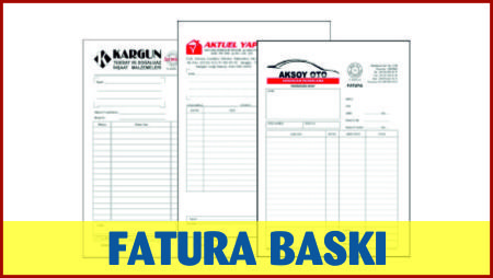 Fatura baskı fiyatları