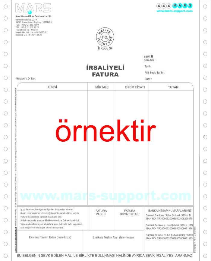 sürekli form fatura