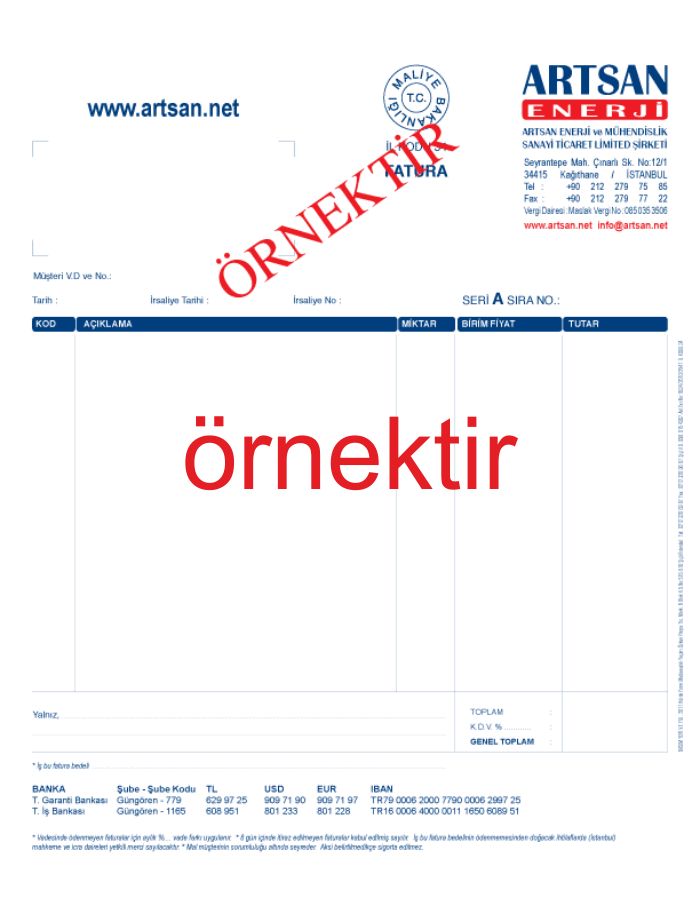 Sürekli form fatura irsaliye