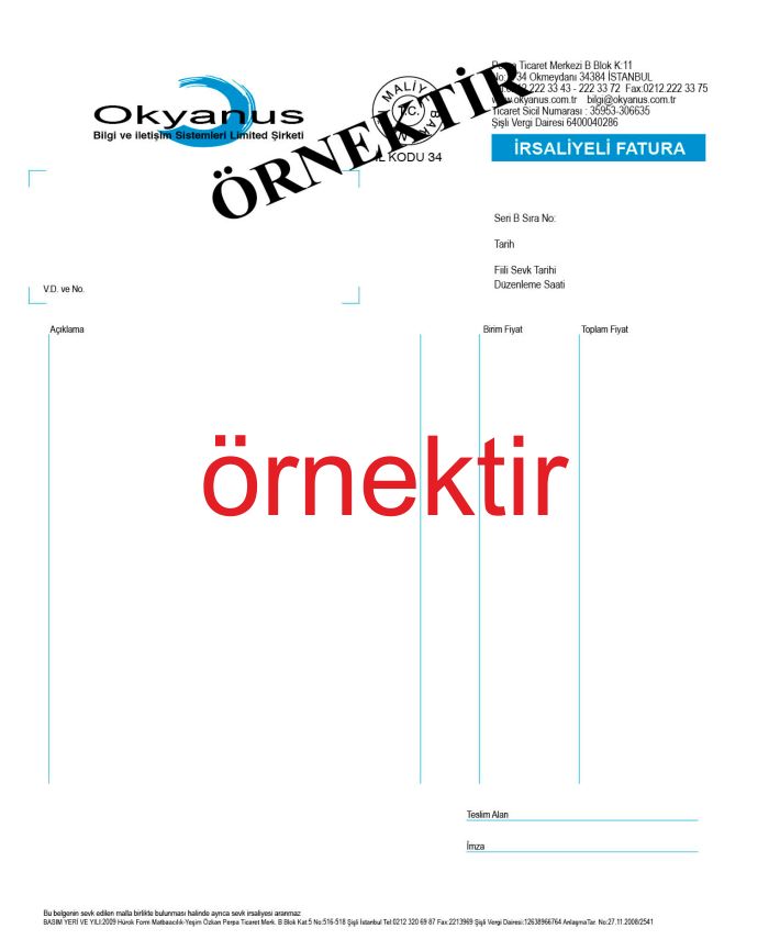 Sürekli form fatura 