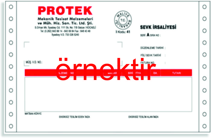 Sürekli form fatura